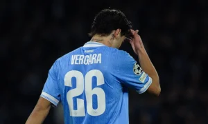 Napoli-Roma, Vergara durante un allenamento del Napoli in vista della partita contro i giallorossi