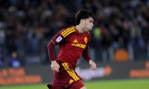 Niccolò Pisilli e Matias Soulé durante una partita della Roma in Serie A