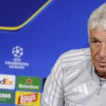 Gian Piero Gasperini durante una conferenza stampa alla vigilia di Roma-Genoa, Roma-Slovan Bratislava